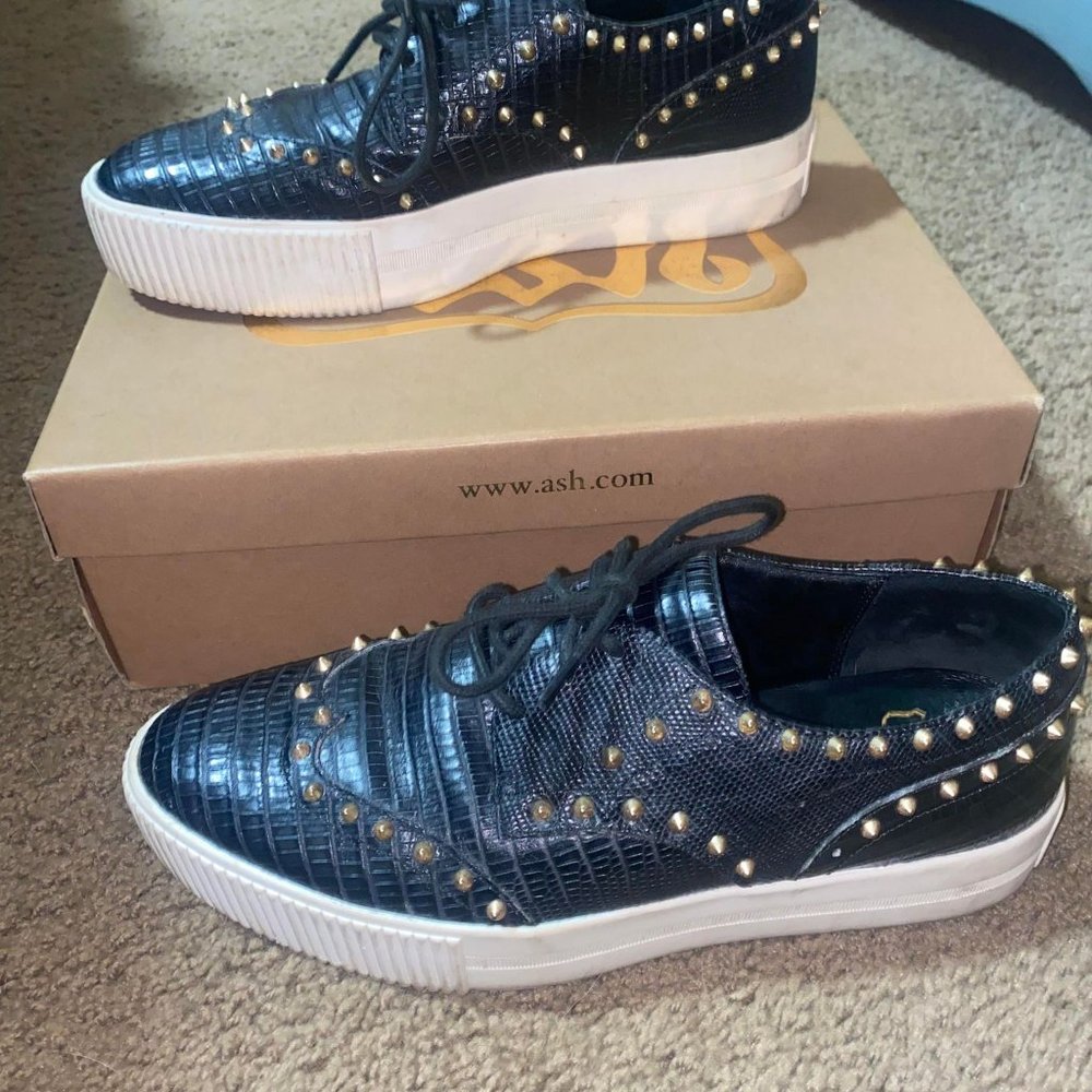 ASH Leather Spiked Platform Shows